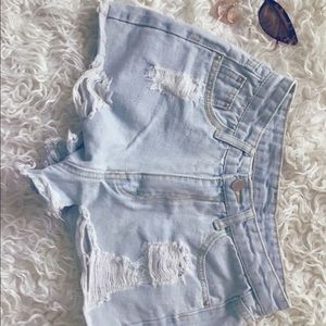 Distressed Ripped Jean Shorts